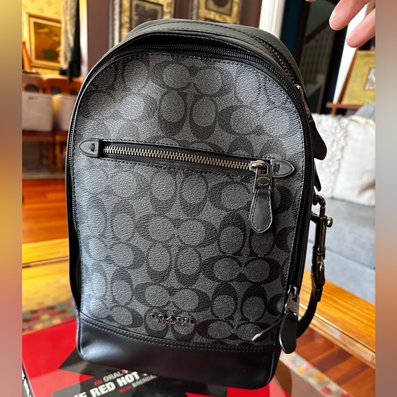 Coach Graham Pack Signature monogram in gunmetal gray black crossbody unisex - Picture 7 of 11